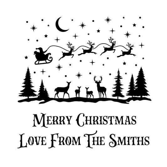 Personalised Laser Rubber Stamps - Christmas: Christmas Scene (Design 2)