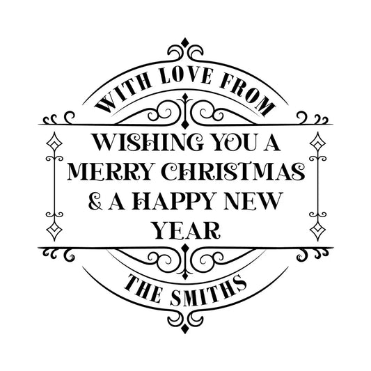 Personalised Laser Rubber Stamps - Christmas: Vintage Christmas Sign